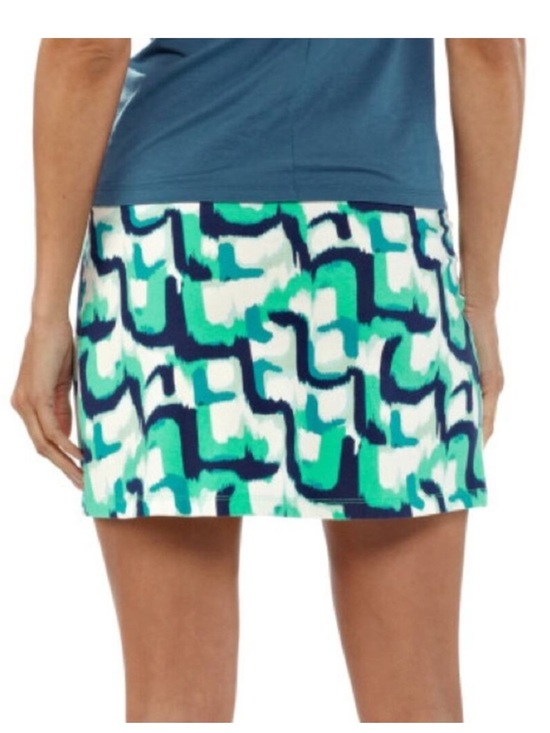 Patagonia Dresses & Skirts - Patagonia Skirt Women M. Green Blue Abstract Organic Cotton Coastal Resort Soft